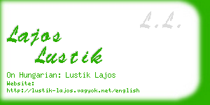 lajos lustik business card